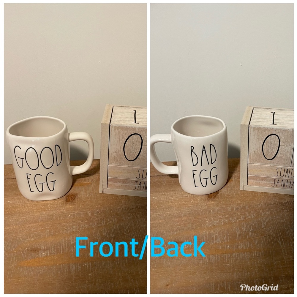 New Rae Dunn good egg/bad egg mug